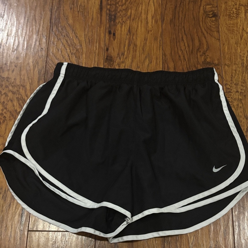 Nike Women's Black and White Athletic Shorts